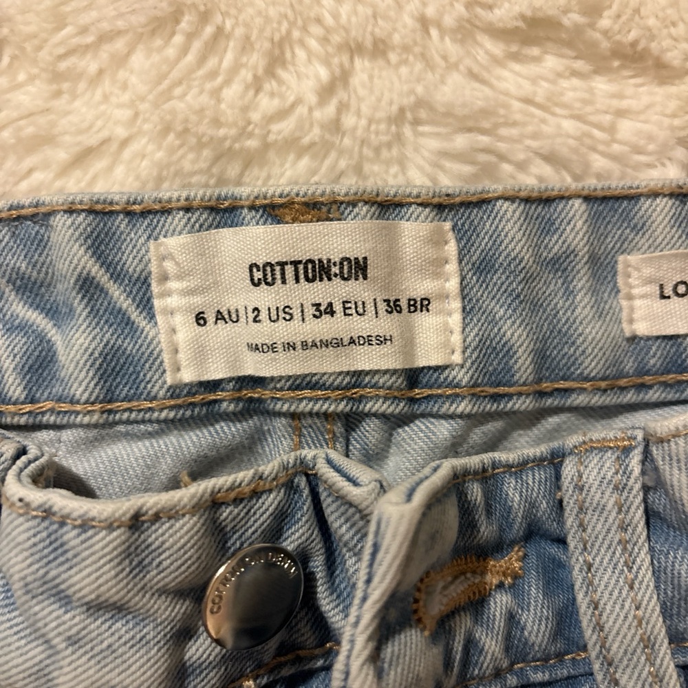 Cotton On Light Blue Straight Leg Jeans - Picture 2 of 3